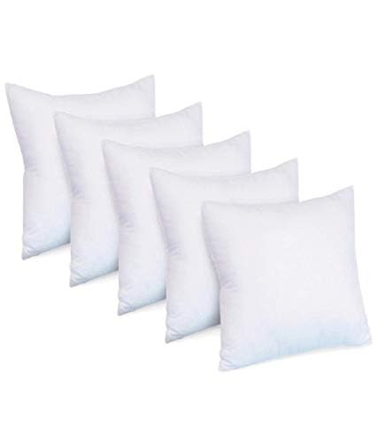 RAMCHIRAIYA Solid Microfiber Cushion Filler/Sofa Cushion/Hotel Cushion 16x16 inch (Pack of 5)
