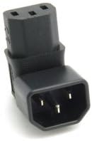 CHENYANG IEC Male C14 to Down Right Angled 90 Degrdd IEC Female C13 Power Extension Adapter