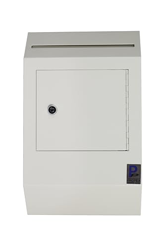 Protex Drop Box Security Lock Box (WDB-110),Heavy duty,Piano hinge, Secure suggestions, ballots, mail, money, rent checks and more off-white