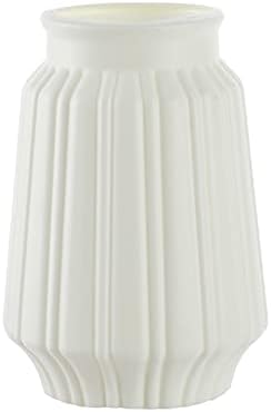 CUSROS Plastic Vases Nordic Color Vases Creative Camellia Ornament Wet and Dry Flower Vases Imitation Glaze Imitation Ceramics, Unbreakable Vases For Flowers White