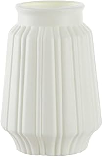 CUSROS Plastic Vases Nordic Color Vases Creative Camellia Ornament Wet and Dry Flower Vases Imitation Glaze Imitation Ceramics, Unbreakable Vases For Flowers White