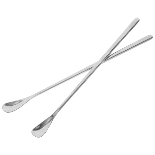 INOOMP トカゲ用給餌スプーン ステンレス鋼製 軽量コンパクト フードスクープ ペット用餌やりツール 小動物向け 2個セット