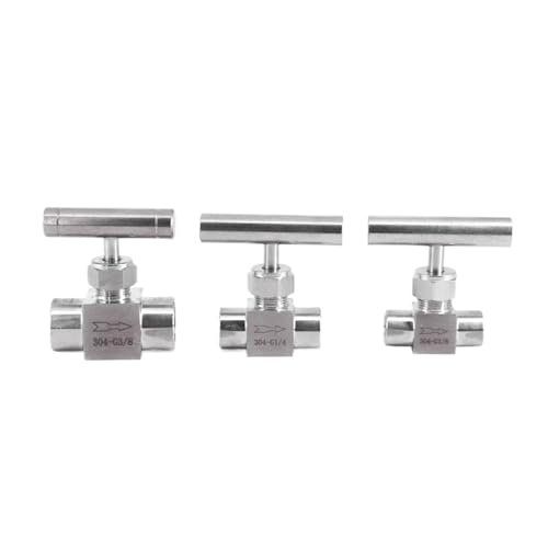 Válvula de aguja NPT macho a hembra en codo de acero inoxidable 304 para control de flujo 4