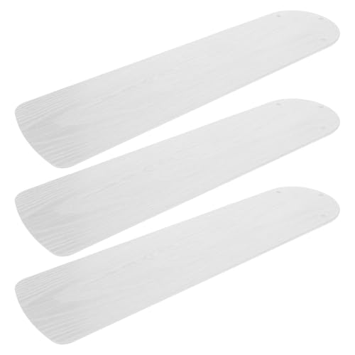 JOINPAYA 3pcs 52-inch Weatherproof White Plastic Ceiling Fan Blades with Wood Grain Texture, Universal Replacement Fan Blades for Indoor Summer Cooling and Home Decoration