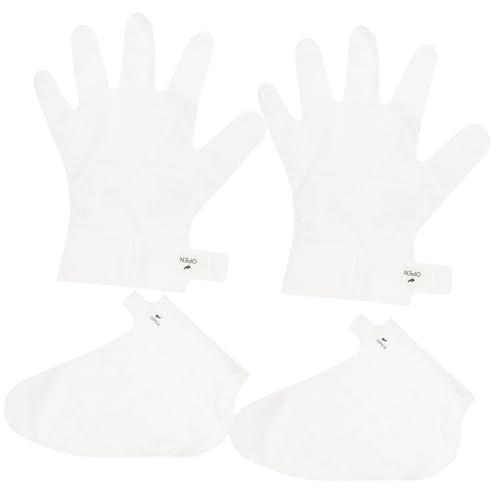 Healvian Exfoliante para Pies 2 Unidades Guantes Exfoliantes para Manos Crema Removedora de Cutículas Guantes para El Cuidado de Manos Y Pies Secos