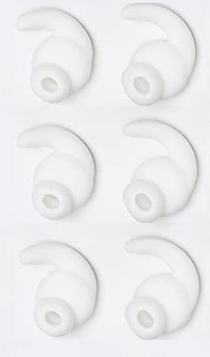 Sound Wave JBL ズレ解消 音質向上 イヤーピース 6個 Anti-Slip シリコン製 イヤーピース 耐久 遮音性 イヤーチップ JBL Synchros Reflect BT Sports Wireless 互換性 イヤホン交換用 JBL ET1 (L 6個, ﾎﾜｲﾄ)