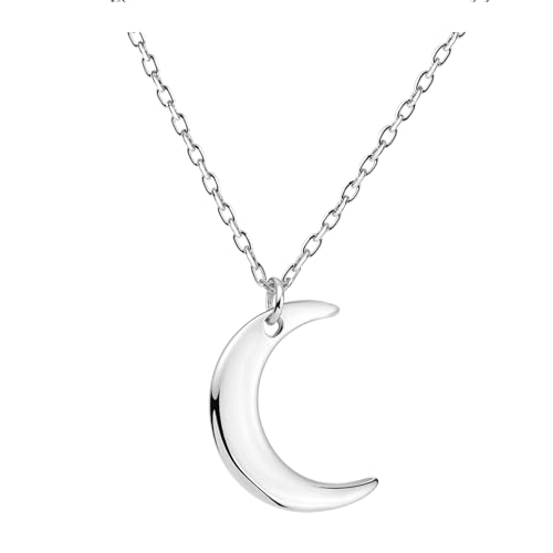 Sofia Milani - Solid 925 Sterling Silver Necklace for Women - Moon Pendant - 50241