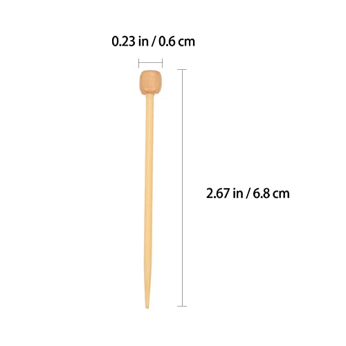EXCEART 20 Pcs Madeira Knitting Agulha Único Ponto Tecelagem Hastes de Agulha de Madeira Marcação Pi