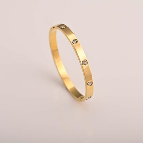 Image of PALMONAS Crystal Love Bangle Bracelet for Women - Gift for Girls & Women | Waterproof & Anti-Tarnish Bracelet