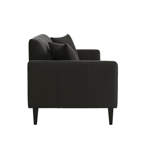 Image of FURNY Premium Rovino 3 Seater Fabric Sofa Set for Living Room (Grey Color) with Velvet Fabric