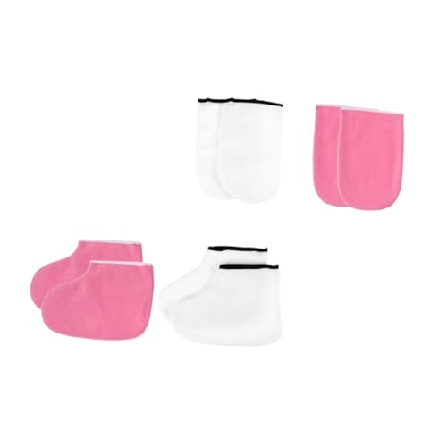 HAPINARY 2 Juegos Botas De Piel Con Cuernos Las Manos Guantes De La Mano Equipo Para El Cuidado De Los Pies Cubre Pies De Baño De Cera Depurador De Pies Piel Muerta Spa Forro De Poliéster