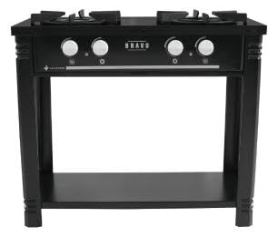 Fogão Industrial a Gás Baixa Pressão com Espera Forno 2 Bocas Br2b Venâncio (Preto)