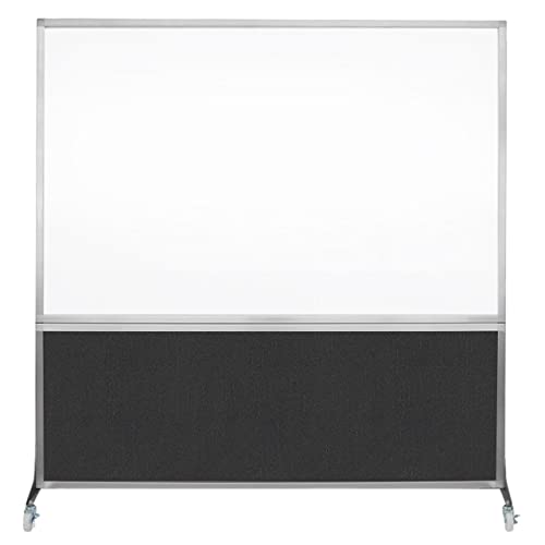 Dividewrite Mobile Whiteboard | Double Sided Dry Erase Board | Portable Office Cubicle Partition | Display For Classrooms, Conference Rooms, Meeting Areas And More | Black Fabric 6' Wide X 6' Tall #TOP17