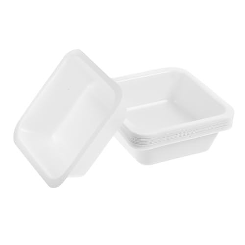 FUNOMOCYA 40 Pcs Weighing Boat Weigh Tray Multi- Functional Weigh Boat Weighing Bottle Laboratory Anti- Static Weigh Boat Anti-Static Weighing Plate Lab Dishes Scale Tray White Plastic