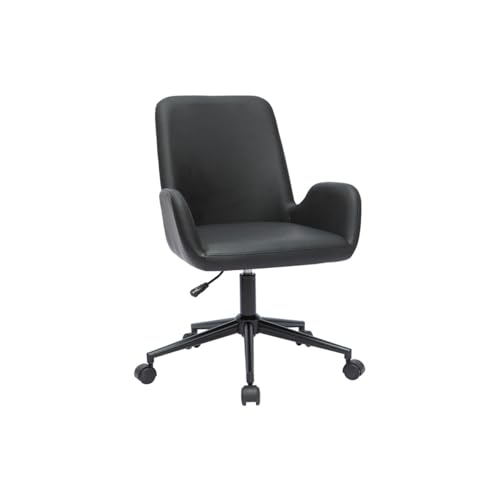 Miliboo Chaise de Bureau à roulettes Noire ALBAN