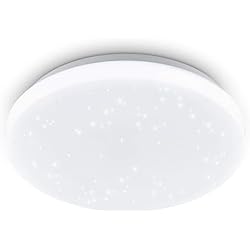 Lamparas De Techo Cristal Baratas EGLO Plafón LED POGLIOLA-S, diámetro 26 cm, aplique de pared, con efecto de cristal de acero y plástico, lámpara de sala de estar, lámpara de cocina y de despacho, lámpara para techo del pasillo