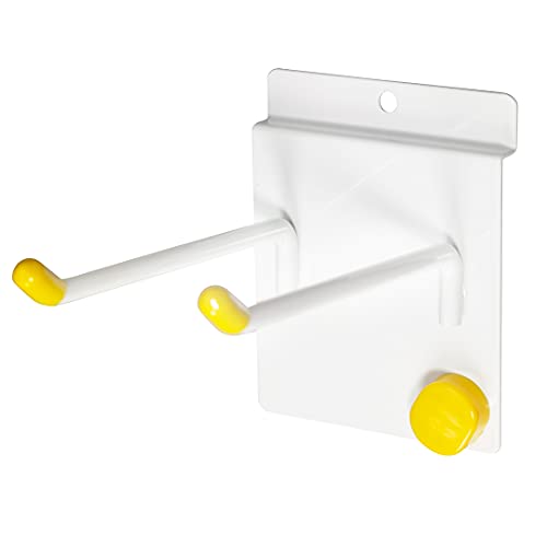 Garagetek Slatwall Hooks (18 Pack) | 9 Single Hooks & 9 Double Hooks | Great For Holding Brooms, Shovels, And Tools | Mounts On Slatwall, Tekpanel, And Tektrak #TOP2