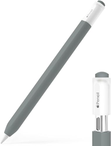 Image of Pencil Case for Apple Pencil (USB-C), Silicone Protective Cover Sleeve, Supports Magnetic Attachment (Gray)