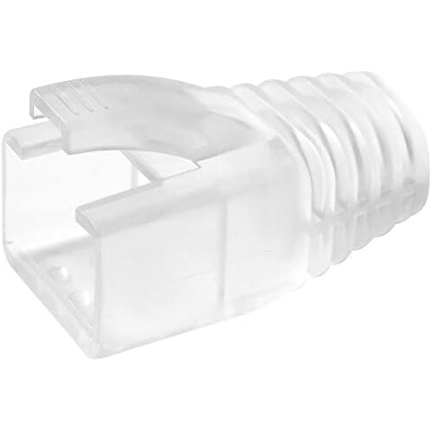 Simply45 8.5mm Strain Reliefs Shielded External Ground for Pass-Through and Standard RJ45-100-Pieces, Clear Tint, Resealable Bag - S45-B003 Cover