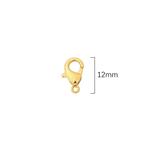 Beadia 18K Gold Plated Lobster Clasps Non Tarnish 12Mm 20Pcs For Jewelry Making Findings #TOP1