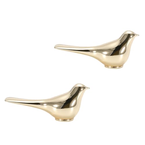 Homoyoyo Pomos para Puerta de Armario Dorados Tiradores de Aleación de Zinc Forma de Pájaro Pequeño Juego de 2 Unidades para Muebles Cajones y Gabinetes Accesorios Decorativos para