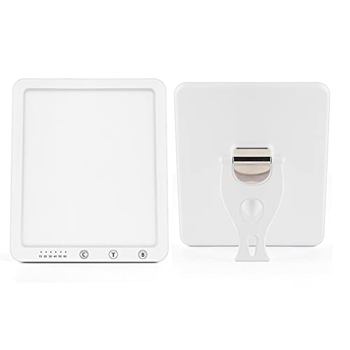 Lámpara Fototerapia, 10000 Lux Lámpara De Luz Diurna Natural, Con 3 Colores De Luz 5 Niveles De Brillo Temporizador De 6 Modos, Sin Rayos UV Mejora El Estado De Ánimo Y La Moral,Blanco