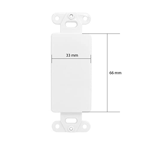 QuickPort Decora Keystone Insert, 0 portas em branco, pacote com 5, branco, 5 unidades