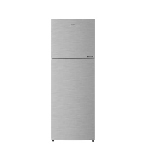 Haier 240L 2 Star Frost Free Double Door Top Mount Refrigerator (2023 Model, HEF-252DS-P, Dazzle Steel, Convertible)