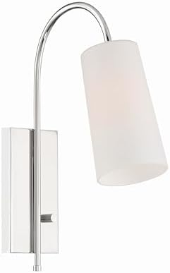 Crystorama Alexa 1 Light Glass Shaded Polished Nickel Task Sconce