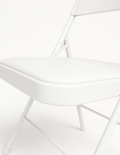 Miniatura 4 de Jardin202 - Silla Metálica Acolchada Plegable 80x46x46 Cm Ideal Para Hogar Y Eventos Unidad Blanco