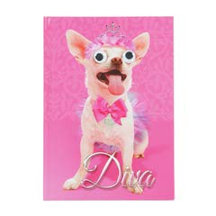 Pink Chihuahua Diva Hardback Notebook - Googly Eyes