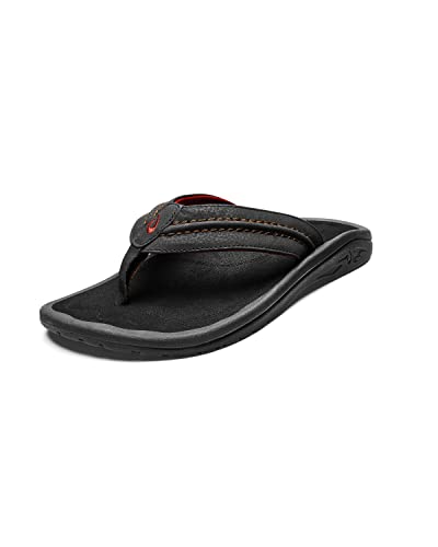Image of OLUKAI Hokua Men's Beach Sandals, Quick-Dry Flip-Flop Slides, Water Resistant & Wet Grip Rubber Soles, Compression Molded Footbed & Soft Comfort Fit