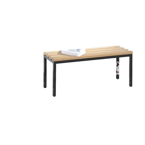 C + P Möbelsysteme C+P | Umkleidebank Basic | Buchenholzleisten | Länge 1000 mm | Schuhrost