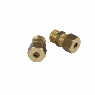 Raccord à Olive Droit DOUBLE Laiton GISS Mecaline - Diamètre 4 Mm - Neuf
