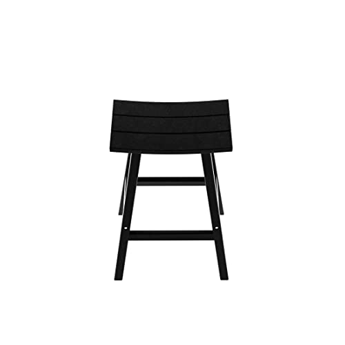 Wo Home Furniture Saddle Stool 29"-Inch Adirondack Hdpe Backless Patio Kitchen Bar Stool Seat (Black) #TOP5