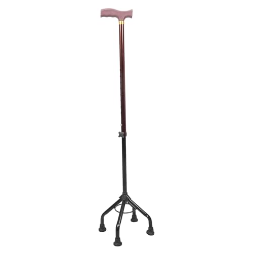 SOIMISS Bastón de Cuatro Patas Ajustable para Personas Mayores Antideslizante y Estable con Empuñadura Ergonómica de Aleación de Aluminio para Caminar y Senderismo