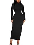 Material: Polyester+Spandex. Soft, comfy, lightweight, stretchy and form-fitting fabric Design: Fall Dress with long sleeve, mock neck, bodycon fit, ankle length and leopard cheetah print Occasion: This Long Sleeve Bodycon Dress is suitable for birth...
