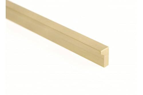 GTV Long Furniture Handle Pillar Aluminium Light Gold Brushed Slim and Elegant for High Furniture Versatile 1200 x 18.5 x 10.7 mm with Screws Modern and Functional - Image 2
