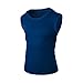 Débardeur de sport pour homme avec capuche - Fitness - Gym - T-shirt d'été sans manches - Gilet de sport - Maillot de corps pour homme - Maillot de corps - Fitness - Bodybuilding, bleu, XL