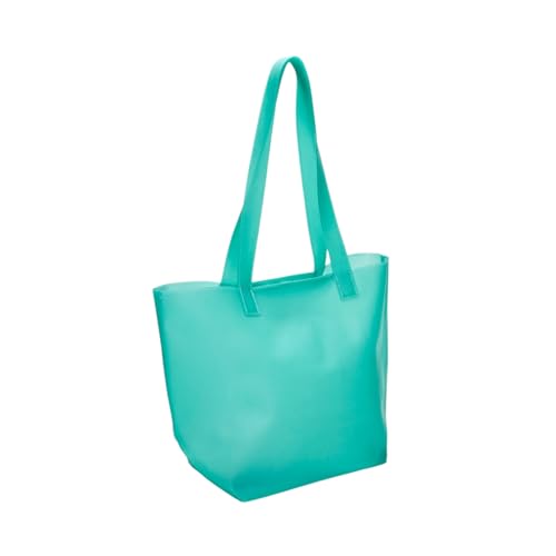 Bolsa Praia Piscina Sacola Moda Verão Grande Silicone Impermeável(Azul Turquesa)