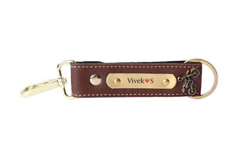 Image of Thebaegift Customized Leather Keychain | Personalized Birthday Gift for Men's | Handcrafted Organizer with Name Tag and Charms | Unique Birthday & Anniversary Gift For Men