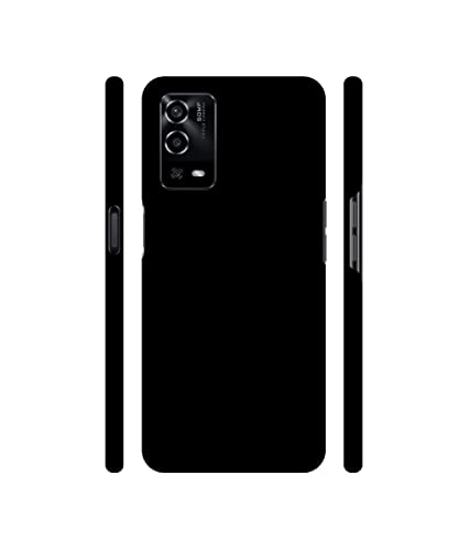 Image of Plastic Solid Black Design 3D Printed Hard Back Cover for Oppo A55 4G