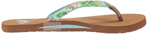 Flojos Women's Keilani Flip-Flop, Aqua Hibiscus, 7 #TOP5