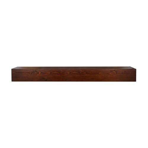 LDB_BUILDING 72' Solid Wood Fireplace Mantel, 6' Thick Rustic Floating Shelf (Antique Cherry)