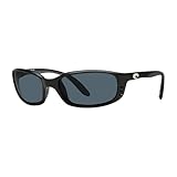 Costa Del Mar Sunglasses for Men - Brine Mens Polarized Sunglasses - Fishing, Boating & Beach UV Protection - Size 59 - Matte Black/Gray 580P