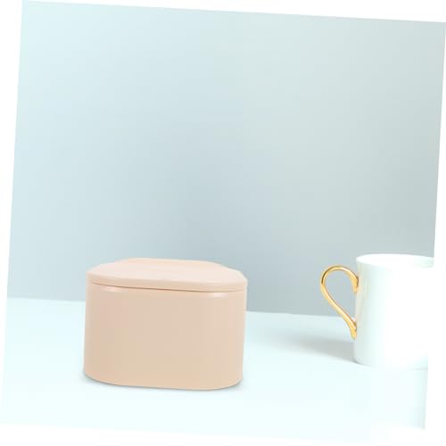 Basurero de escritorio rectangular con tapa beige miniatura 2