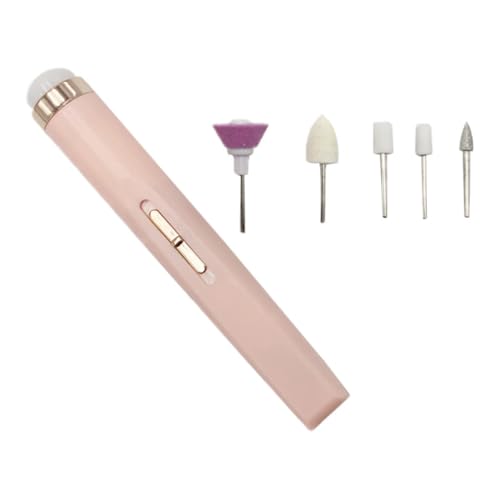 WEKADRIN 充電式電動ネイルポリッシャー ピンク コンパクト携帯型 静音モーター付き マニキュア対応 ネイルアート用研磨機 ケアとポリッシュ