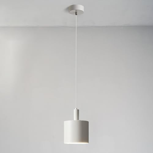 Lámpara colgante de noche LED 12W blanca de metal y acrílico con 3 colores de luz