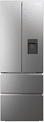 Haier FD 70 Series 7 HFW7720EWMP - Frigorífico con Dispensador de Agua, Conectividad WIFI, Puerta Francesa, Cajones Direct Access, Motor Inverter, Total No Frost, 477L, Ancho 70 cm, Alto 2 m, Inox