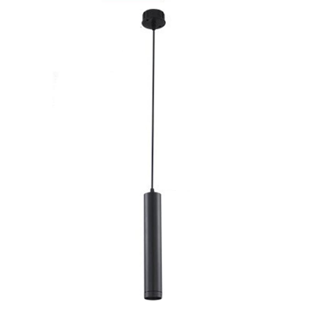 Lustre à tube long LED noir suspension tête unique projecteur de chambre